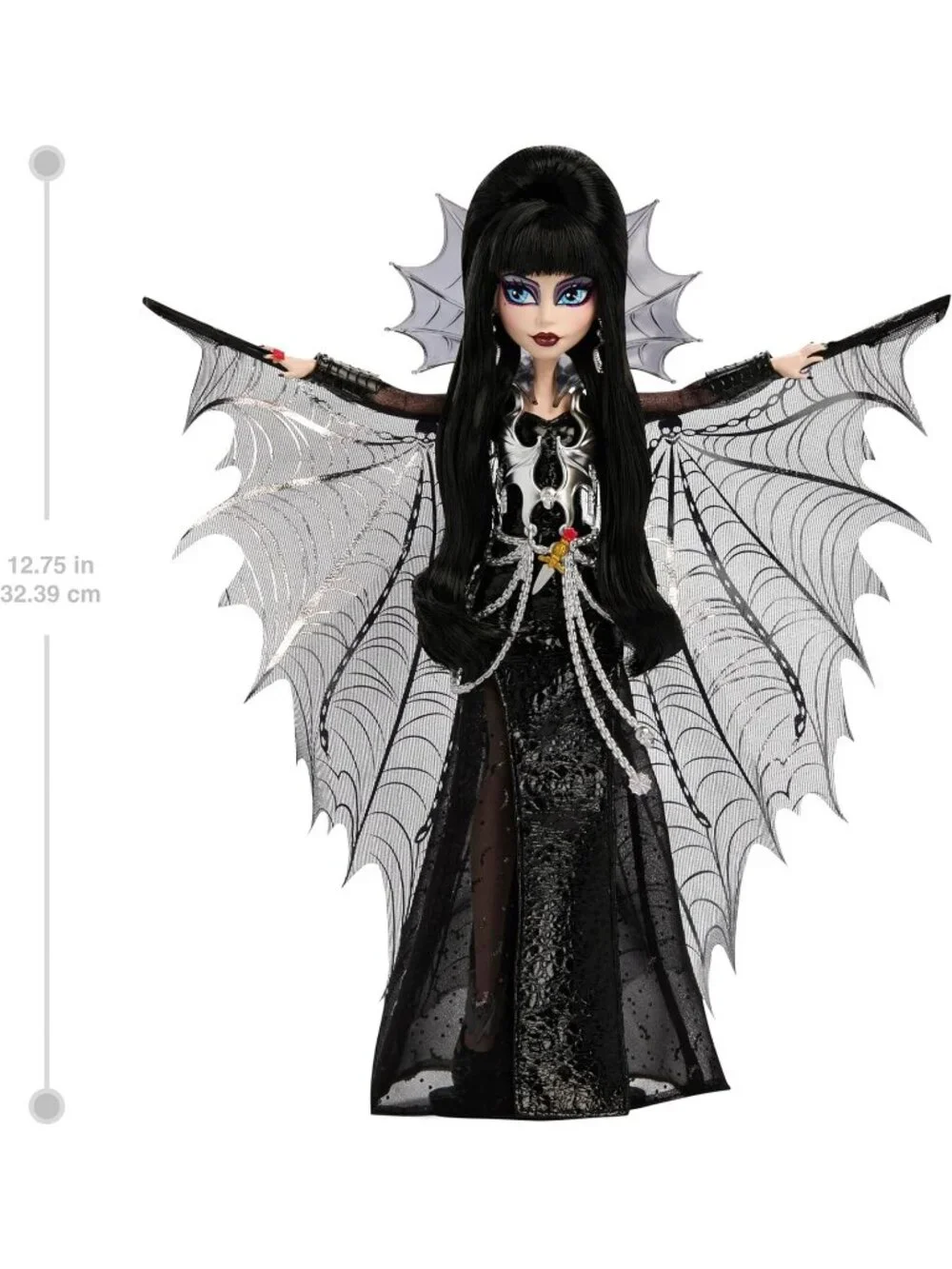 Monster High Doll Elvira Mistress of Dark Collectible in Black Faux Leather NIB